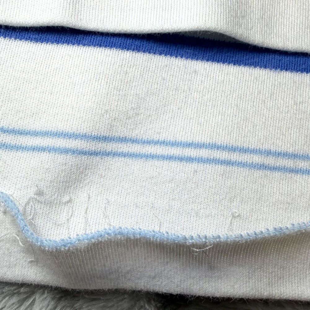 Polo Ralph Lauren Mens Size Large Striped Polo Shirt White Blue Pony Logo Casual - Picture 10 of 11